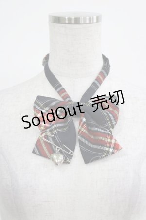 画像: PEACE NOW / チェックリボンタイ  紺 H-25-03-23-057-PU-ZA-KB-ZH