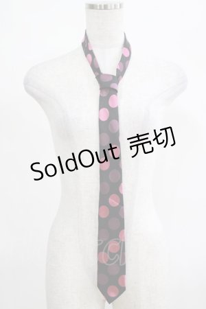 画像: PEACE NOW / ドットジャガードネクタイ  黒×ピンク H-25-03-23-058-PU-ZA-KB-ZH