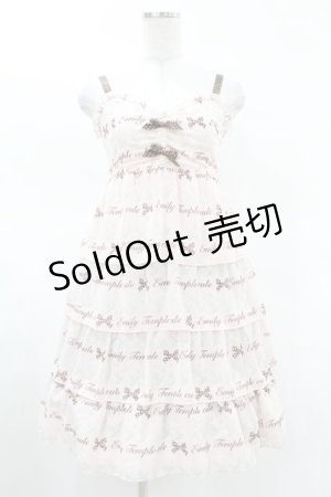 画像: Emily Temple cute / ジョーゼットロゴ＆クリームノースリーブワンピース  ピンク H-25-03-23-1035-ET-OP-KB-ZH