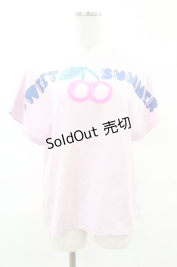 画像1: MILK / SWEET SUMMER Tee  ピンク H-25-03-23-1049-ML-TO-KB-ZH (1)