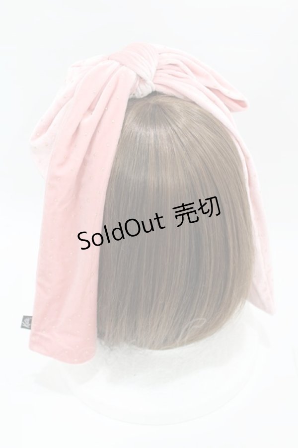 画像2: Katie / DOLL RIBBON head dress  ピンクベロア H-25-03-23-1002-LO-AC-KB-ZH (2)