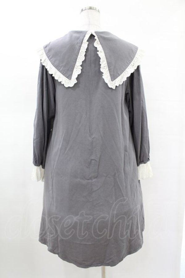 画像2: Candy Stripper / FRILL COLLARワンピース S グレー H-25-03-23-1028-PU-OP-KB-ZH (2)