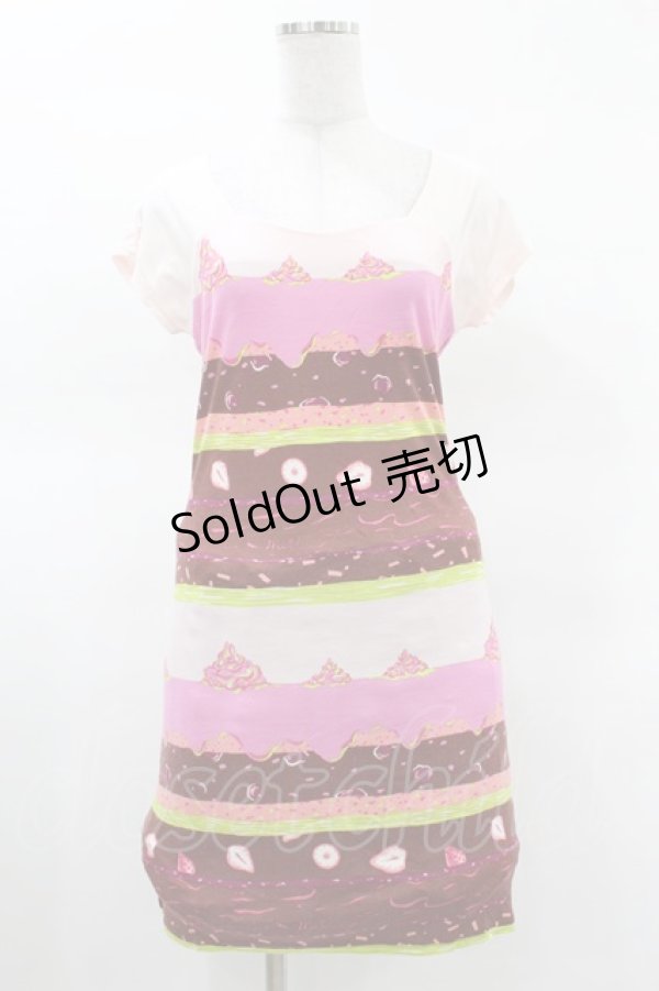 画像1: MILK / New Yorkケーキワンピース  ダークチェリーピスタチオケーキ H-25-03-23-1033-ML-OP-KB-ZH (1)