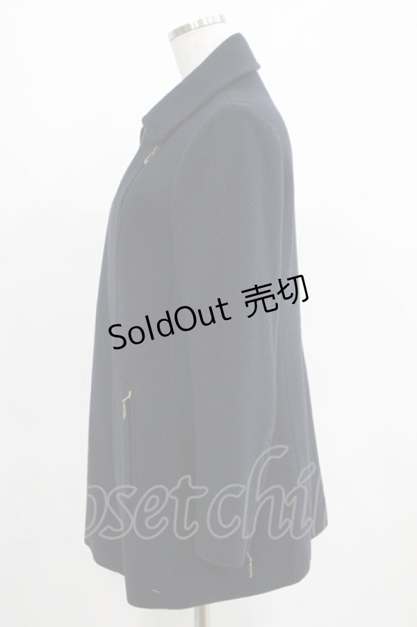 画像2: Jane Marple Dans Le Salon / ZIPウールコート  ネイビー H-25-03-23-074-JM-CO-KB-ZT-C044 (2)