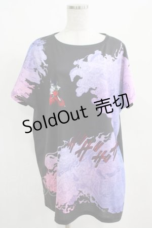画像: LISTEN FLAVOR / 犬夜叉・かごめ妖怪退治カットソー  ブラック H-25-03-23-013-PU-TO-KB-ZH