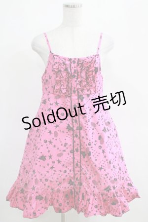 画像: PEACE NOW / プリントキャミワンピース  ピンク H-25-03-23-002-PU-OP-KB-ZH