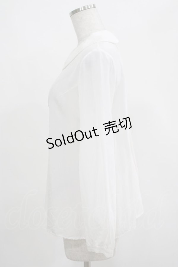 画像2: Jane Marple / バイオリンエンブロイダリーのブラウス  オフ H-25-03-23-026-JM-BL-KB-ZH (2)