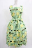 画像1: Jane Marple / Jolies broderies square dress  citron green H-25-03-24-001-JM-OP-KB-ZH (1)