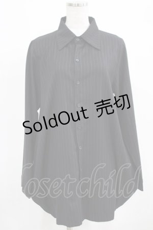 画像: Deorart / ストライプロングシャツ M ブラック H-25-03-24-031-PU-BL-KB-ZH