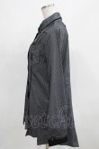 画像2: Ozz Croce / プリントストライプロングシャツ  黒×グレー H-25-03-24-033-OO-BL-KB-ZH (2)
