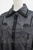 画像4: Ozz Croce / プリントストライプロングシャツ  黒×グレー H-25-03-24-033-OO-BL-KB-ZH (4)