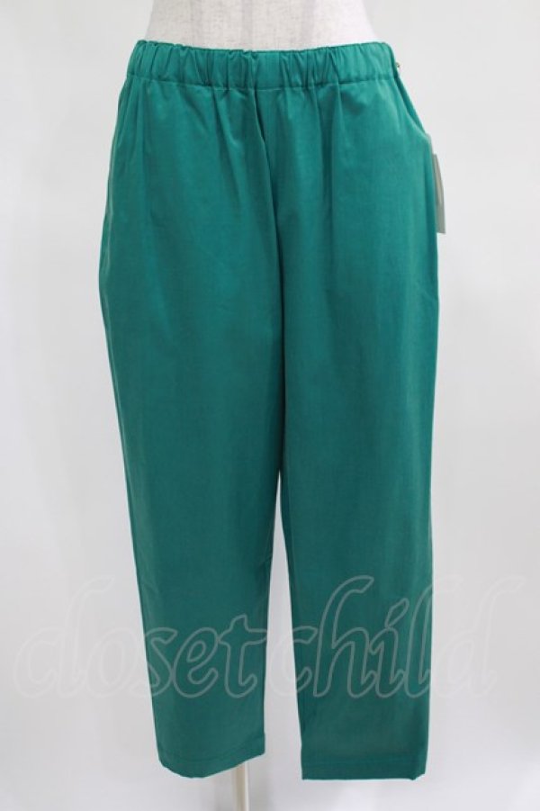 画像1: Jane Marple Dans Le Salon / Glossy twill tapered pants  グリーン H-25-03-24-038-JM-PA-KB-ZH (1)