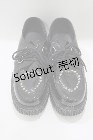 画像: Demonia / CREEPER108/エナメルハートクリーパーシューズ US10(約26cm) ブラック H-25-03-24-053-PU-SH-KB-ZH