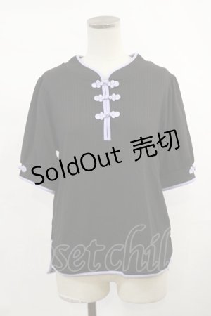 画像: axes femme / チャイナボタンリブトップス M ブラック H-25-03-24-1030-AX-TO-NS-ZH