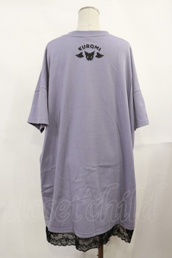 画像2: サンリオ / 病みくまTシャツ（クロミ） M ラベンダー H-25-03-24-1032-EL-TS-NS-ZH (2)