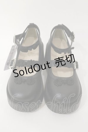 画像: axes femme POETIQUE / チャイナ釦厚底シューズ L ブラック H-25-03-24-1043-AX-SH-NS-ZH