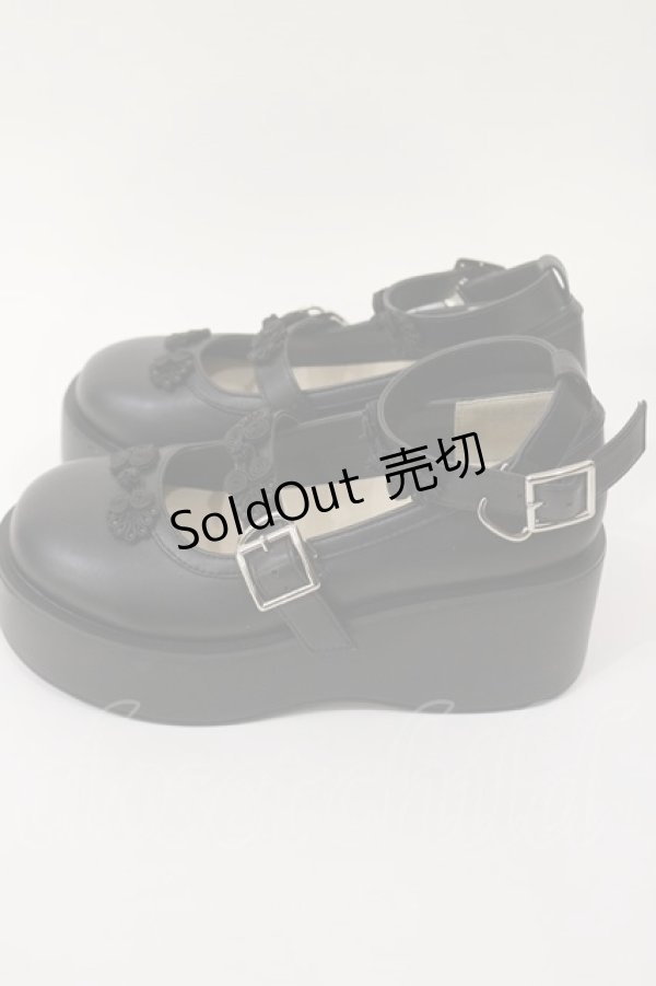 画像2: axes femme POETIQUE / チャイナ釦厚底シューズ L ブラック H-25-03-24-1043-AX-SH-NS-ZH (2)