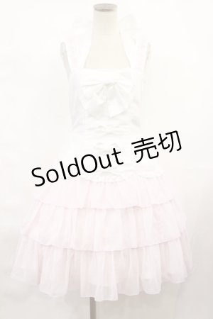 画像: metamorphose / フリルリボンホルタージャンパースカート Free オフ/ピンク H-25-03-24-1008-ME-OP-NS-ZH