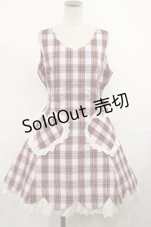 画像: Angelic Pretty / タータンチェックスカラップジャンパースカート Free ピンク H-25-03-24-1010-AP-OP-NS-ZH
