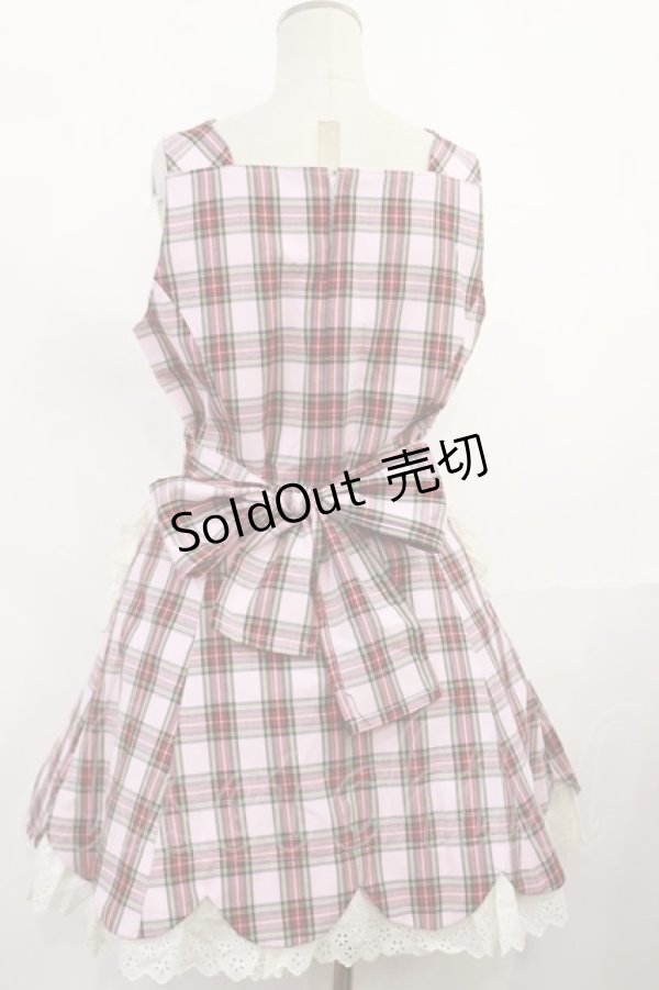 画像3: Angelic Pretty / タータンチェックスカラップジャンパースカート Free ピンク H-25-03-24-1010-AP-OP-NS-ZH (3)