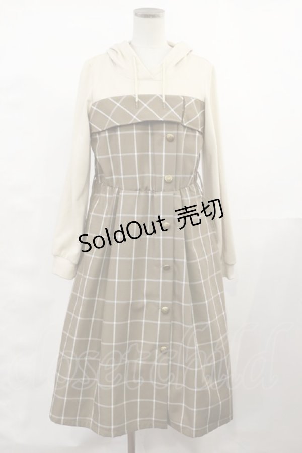 画像1: axes femme / パーカードッキングワンピース M ブラウン H-25-03-24-1013-AX-OP-NS-ZH (1)