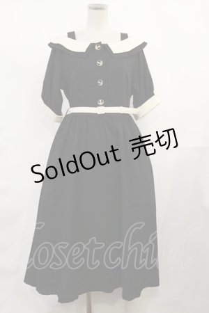 画像: an another angelus / オフショルバイカラーワンピース Free ブラック H-25-03-24-1015-CA-OP-NS-ZH