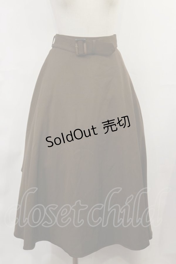 画像1: an another angelus / ベルト付きバックラッフルフレアースカート Free brown H-25-03-24-1017-CA-SK-NS-ZH (1)
