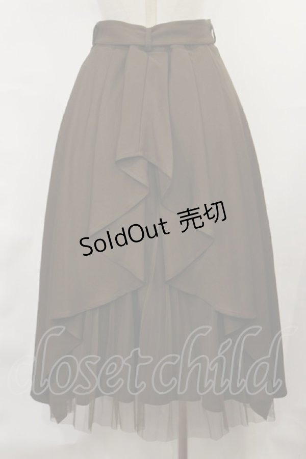 画像2: an another angelus / ベルト付きバックラッフルフレアースカート Free brown H-25-03-24-1017-CA-SK-NS-ZH (2)