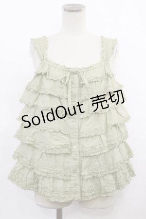 画像: PINK HOUSE / ローンフリルキャミソール free グリーン H-25-03-24-1022-LO-TO-NS-ZH