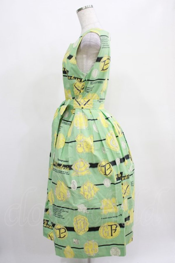 画像2: Jane Marple / Jolies broderies square dress  citron green H-25-03-24-001-JM-OP-KB-ZH (2)