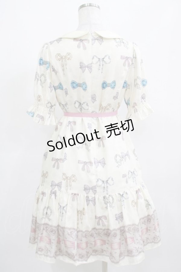 画像3: Leur Getter / Ribbon Jewelry袖付ワンピース  オフ白 H-25-03-24-022-LU-OP-KB-ZH (3)