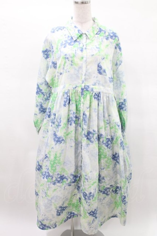 画像1: merry jenny / fog flowerシャツワンピース  ブルー H-25-03-25-005-LO-OP-KB-ZH (1)