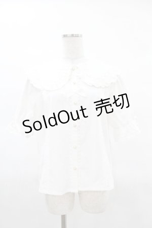 画像: axes femme kawaii / 半袖丸襟コットンブラウス M オフ H-25-03-25-1053-AX-BL-NS-ZH