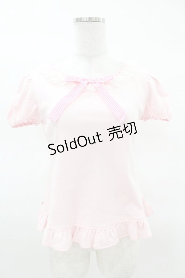 画像1: Angelic Pretty / Lovelyギンガムリボンカットソー Free ピンク H-25-03-25-1054-AP-TO-NS-ZH (1)