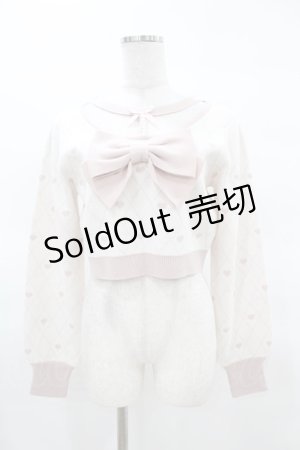 画像: Princess Melody / パールチョーカーハート柄ニットトップス Free ピンク H-25-03-25-1055-EL-TO-NS-ZH
