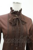 画像4: Victorian maiden / レースリボン付スタンドカラーブラウス Free ブラウン H-25-03-25-1028-CL-BL-NS-ZH (4)