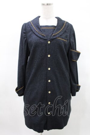 画像: ネバアランド / 腕章風ワンピース  紺 H-25-03-25-012-LO-OP-KB-ZT057
