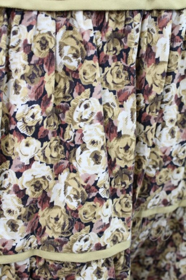 画像4: Jane Marple Dans Le Salon / Roman Rose peasant skirt  ocher×light beige H-25-03-25-027-JM-SK-KB-ZT410 (4)