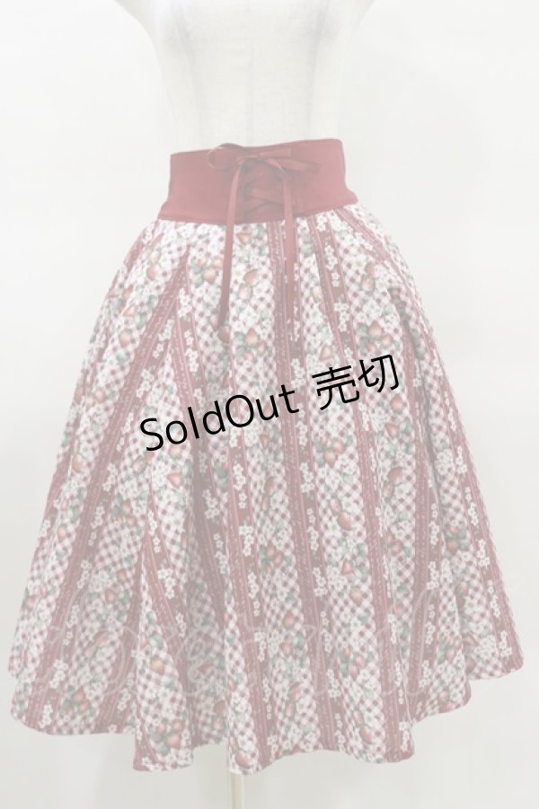 画像1: axes femme / ストロベリーチェック柄スカート Free レッド H-25-03-26-048-AX-SK-NS-ZH (1)