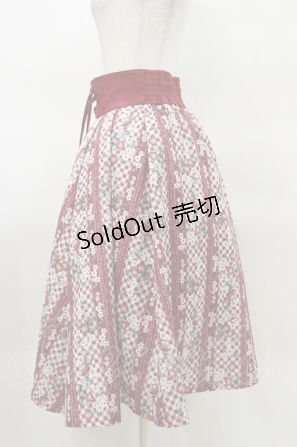 画像3: axes femme / ストロベリーチェック柄スカート Free レッド H-25-03-26-048-AX-SK-NS-ZH (3)