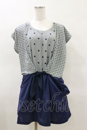 画像: axes femme / ドットワンピース M ネイビー H-25-03-26-052-AX-OP-NS-ZH