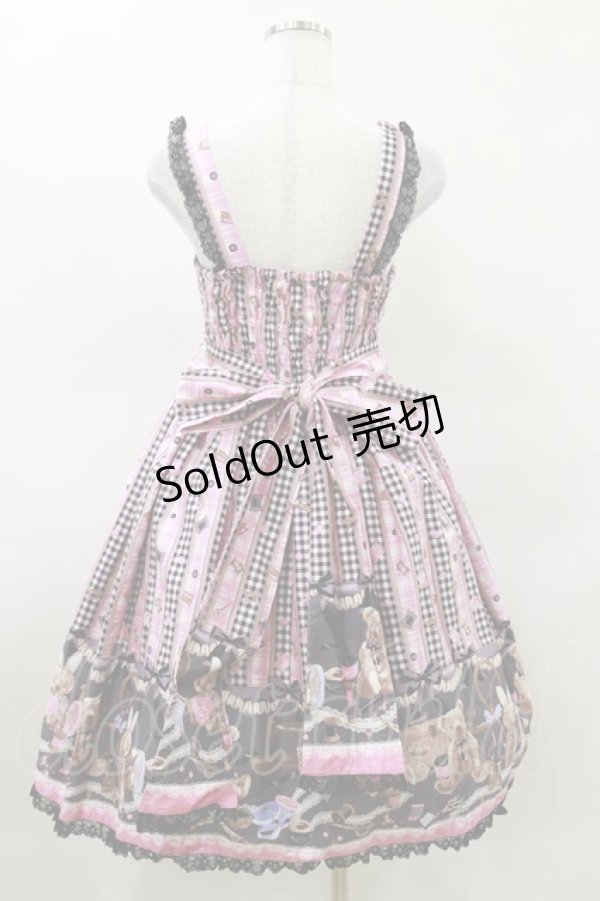画像2: metamorphose / Happy Sewing Time フリルジャンパースカート+ヘッドドレスセット サイズ1 ピンク H-25-03-26-057-ME-OP-NS-ZH (2)