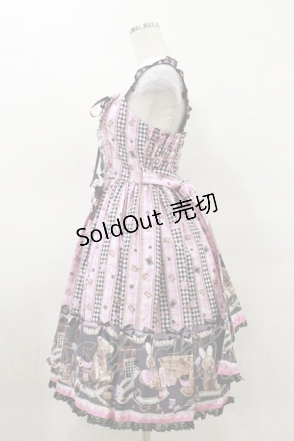 画像3: metamorphose / Happy Sewing Time フリルジャンパースカート+ヘッドドレスセット サイズ1 ピンク H-25-03-26-057-ME-OP-NS-ZH (3)