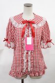 画像1: Angelic Pretty / ふんわりフリルギンガムブラウス Free レッド H-25-03-26-1033-AP-BL-NS-ZH (1)