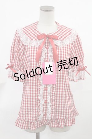 画像: Angelic Pretty / ふんわりフリルギンガムブラウス Free レッド H-25-03-26-1033-AP-BL-NS-ZH