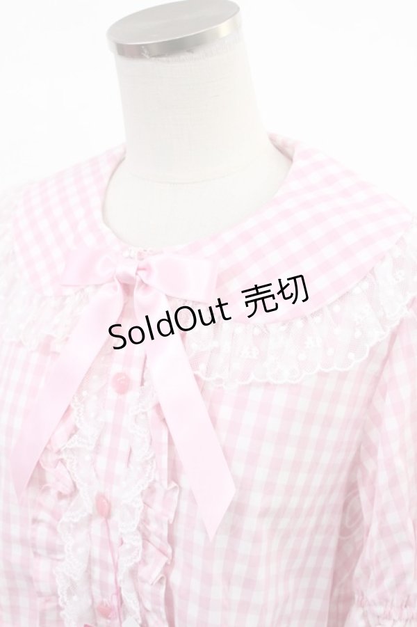 画像4: Angelic Pretty / ふんわりフリルギンガムブラウス Free ピンク H-25-03-26-1034-AP-BL-NS-ZH (4)