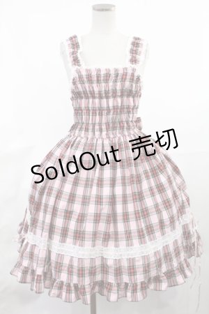 画像: BABY,THE STARS SHINE BRIGHT / タータンチェックリボンシャーリングプリンセスジャンパースカート Free ピンク H-25-03-26-1003-BA-SK-NS-ZH