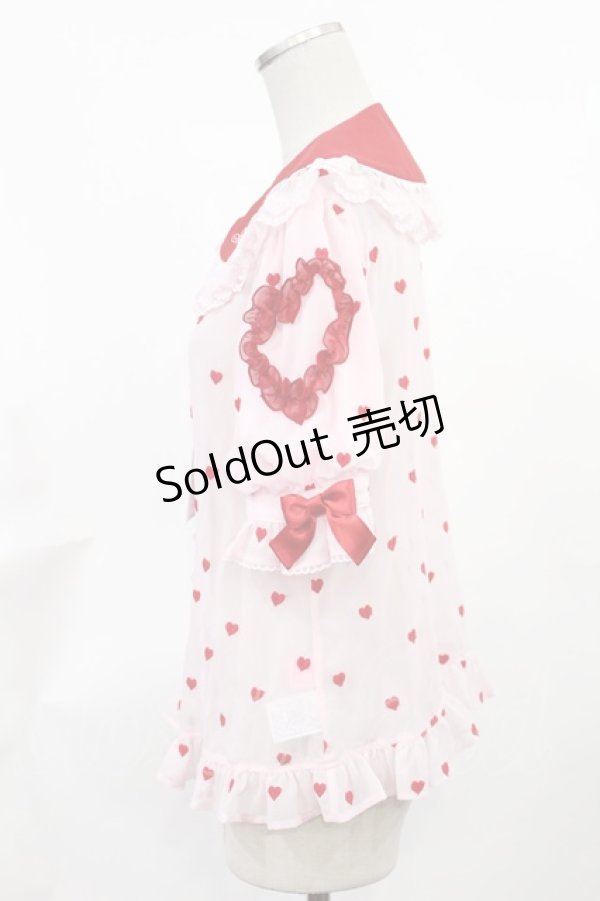 画像2: Angelic Pretty / Lovely Heartブラウス Free ピンク/レッド H-25-03-26-1030-AP-BL-NS-ZH (2)