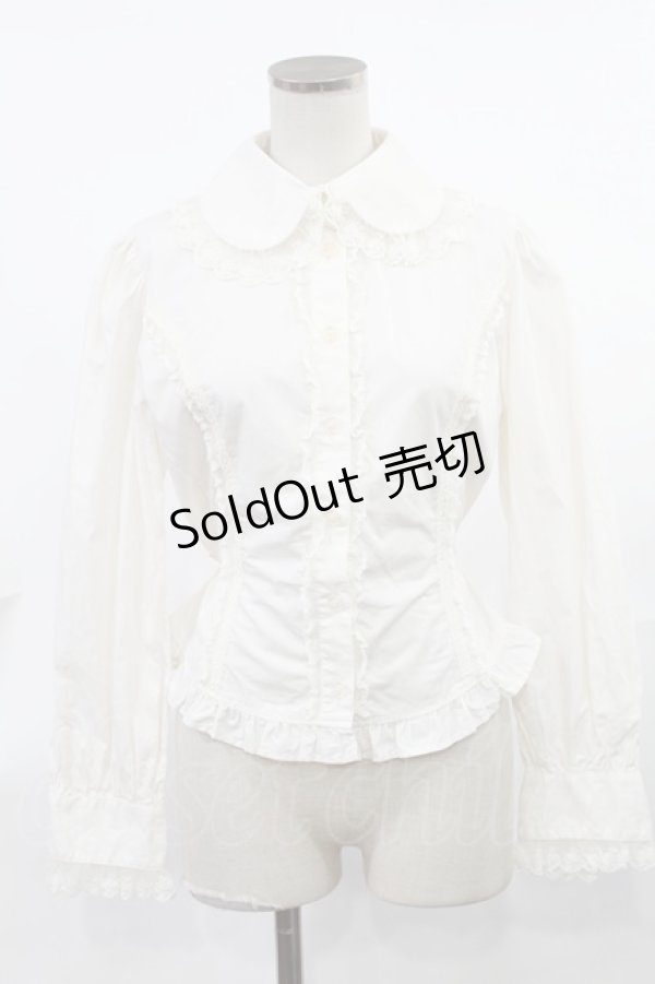 画像1: Innocent World / チュールレースプレーンブラウス M アイボリー H-25-03-26-1032-IW-BL-NS-ZH (1)