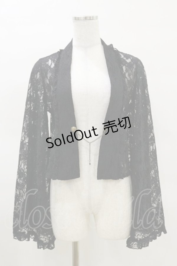 画像1: axes femme / チェーン付き総レースボレロ Free ブラック H-25-03-26-012-AX-TO-NS-ZH (1)